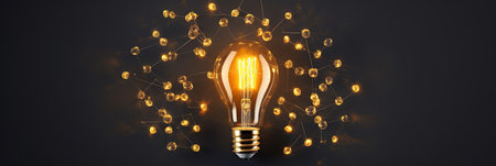 Brainstorming concept with a light bulbの素材
