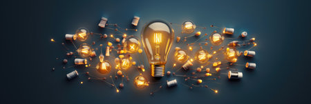 Brainstorming concept with a light bulbの素材