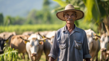 Asian, Thai farmer portraitの素材