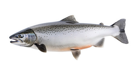 Atlantic Salmon Jump Pose isolatedの素材