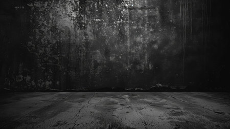 Black wall texture rough background dark concrete floor or old grunge background with blackの素材