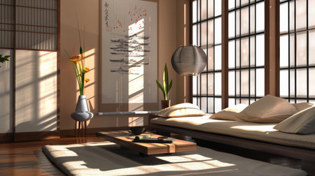 Armchair sofa and decoration Japanese on Modern room interiorの素材