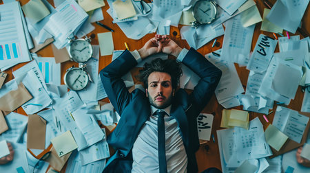 Businessman overload appointments and with little timeの素材