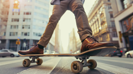 Businessman on Skateboardの素材