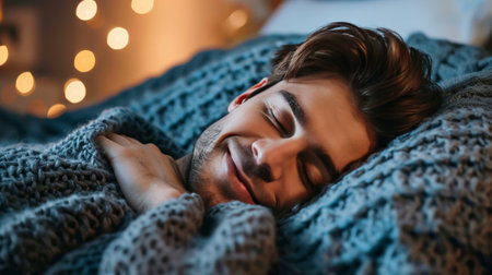 a man Happy to Sleepの素材