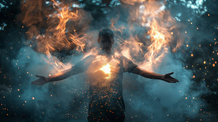 Man With all his power and energyの素材