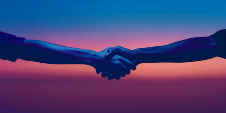 Businessmen making handshake with partner, greeting, dealing, merger and acquisition, business joint venture concept, for business, finance and investment background, teamwork and successfulの素材