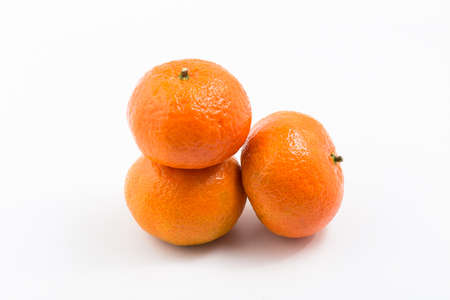 tangerine on white backgroundの写真素材