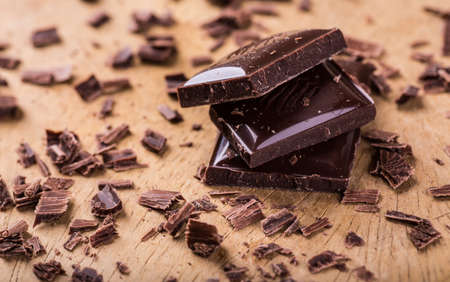 Chocolate bar/ chocolate bar pieces / nut chocolate/ chocolate backgroundの写真素材