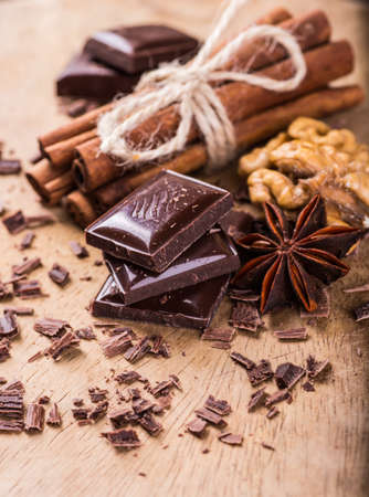 Chocolate bar/ chocolate bar pieces / nut chocolate/ chocolate background
