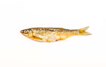 Fish dried ram it is isolated on a white backgroundの写真素材
