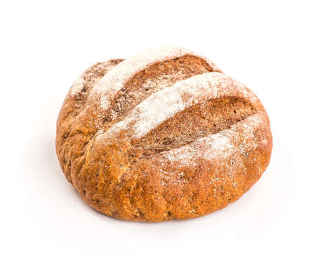Large loaf of bread isolated on white