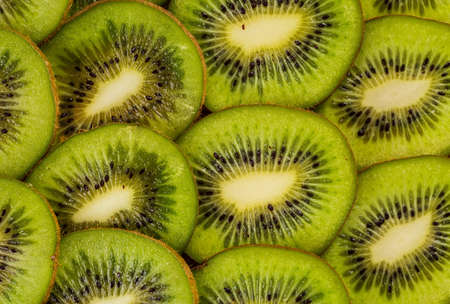 beautiful kiwi fruit slices backgroundの写真素材