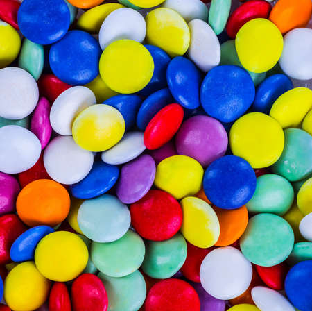 Closeup of colorful candies as textureの写真素材