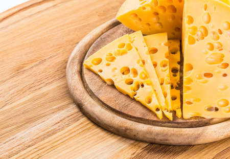 Various types of cheese with empty space background conceptの写真素材