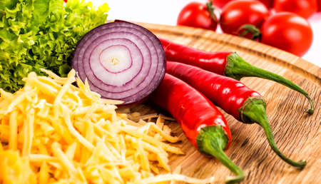 Various types of cheese with empty space background conceptの写真素材