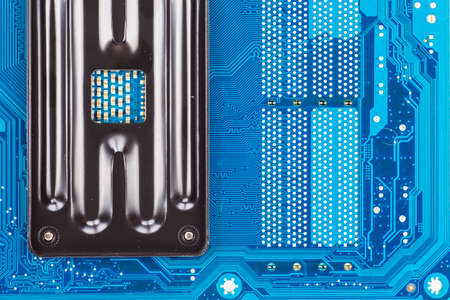 blue circuit board backgroundの写真素材