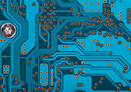 blue circuit board background of computer motherboard
