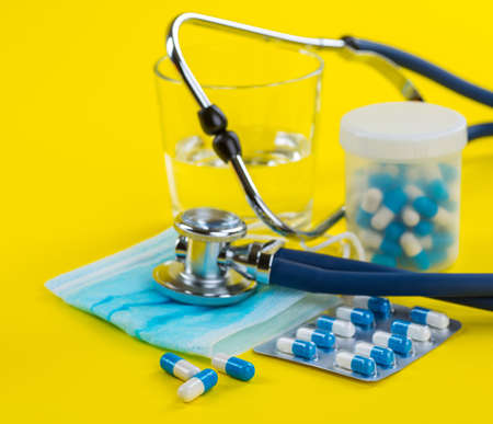 Selection of different pills in form of tablets and capsules