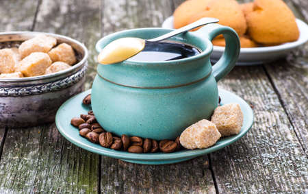 coffee cup and coffee beansの写真素材