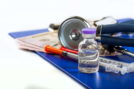 Colorful of oral medications on White Background.の写真素材