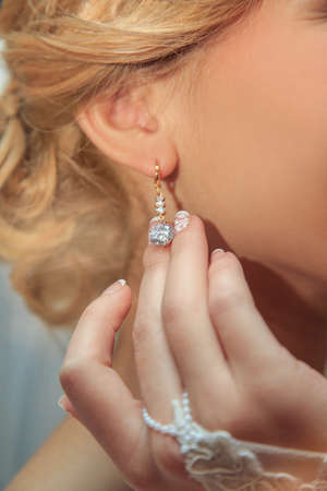 caucasian happy romantic young couple celebrating their marriageの写真素材