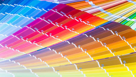 Color wheel for choosing paint toneの写真素材