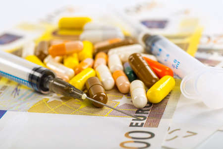 Variety of medicines and drugsの写真素材