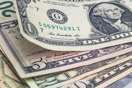 Still Life with cash dollars and cents US.の写真素材