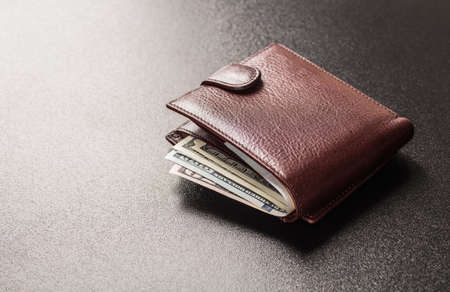 men's wallet money in cashの写真素材