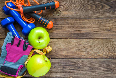 Healthy eating ,Workout and fitness dieting ,fitness and weight loss concept, fruit, Vegetable and water bottle.の写真素材