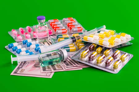 Variety of medicines and drugsの写真素材