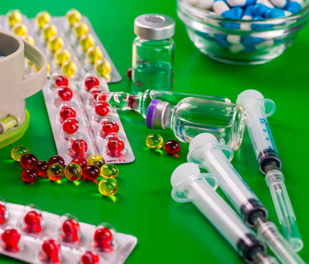 Variety of medicines and drugsの写真素材