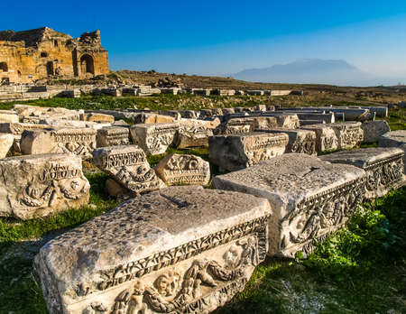 Aqueducts in the ancient city of Aspendos in Antalya, Turkey.の写真素材