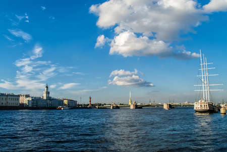 Big Neva River, St. Petersburg, Russia. June 9, 2019.Welcome Saint-Petersburg.の写真素材