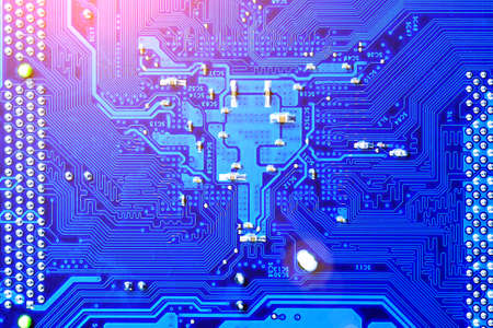blue circuit board background of computer motherboard,Electronic computer hardware technology....