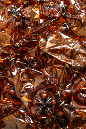 plastic bottles. recycling To conserve the environment concept. Background of many used empty PET bottlesの写真素材