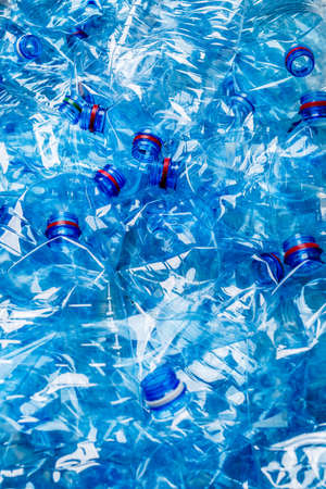 plastic bottles. recycling To conserve the environment concept. Background of many used empty PET...