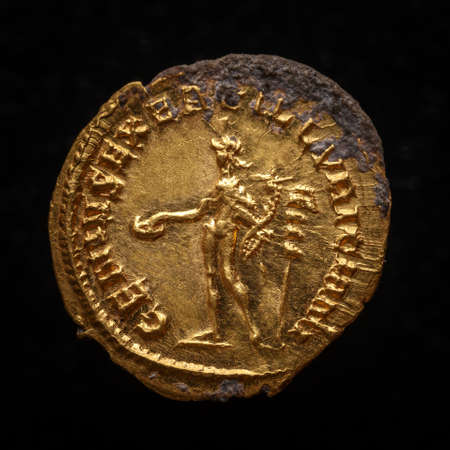 Trajan Decius. AD 249-251. AV Aureus, Ancient coin of the Roman Empire, Authentic silver denarius, antoninianus, aureus of ancient Rome, Antikvariat.の写真素材