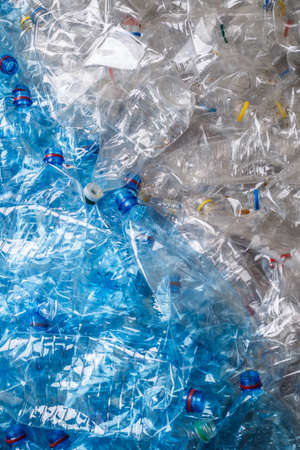 plastic bottles. recycling To conserve the environment concept. Background of many used empty PET bottlesの写真素材