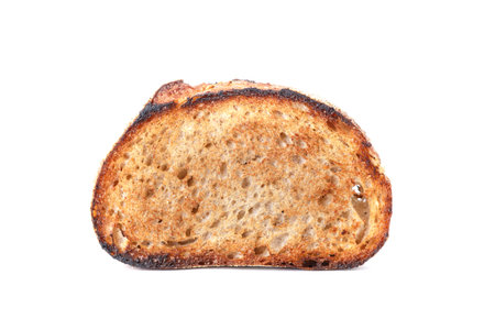 Freshly baked Bread isolated on white background.Healthy bread recipe.Insulated items, baking, side vewの写真素材