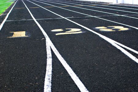 A picture of an oval running track