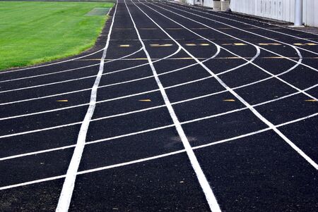 A picture of an oval running trackの写真素材