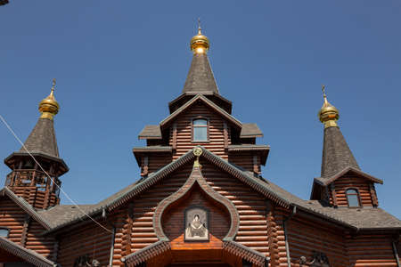 Orthodox church against the blue sky. Concept: religion, travel, architecture