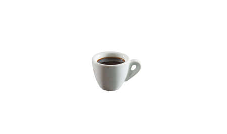 Close up of white mug mockup isolated on white background view. Blank Mug. blank product. coffee cup mockup. Mug ceramic blank.の写真素材