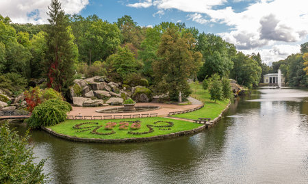 A park. Beautiful summer nature. Sofiyivka Uman