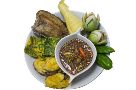 Shrimp Paste Chili Sauce (Nam Prik Ka Pi)の写真素材