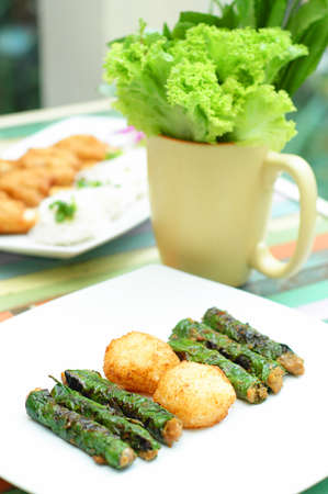 Pork with veggie wrapの写真素材