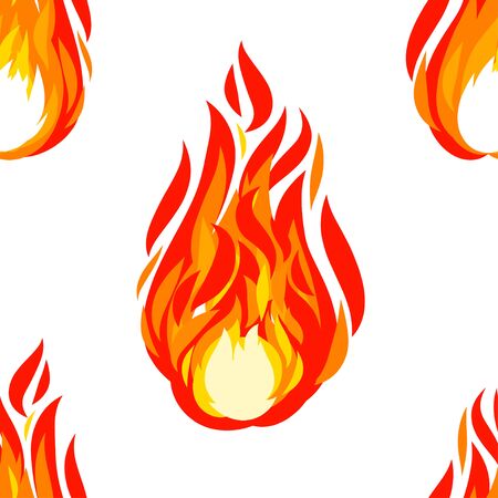 Seamless pattern of drawing fireballs, isolation vector illustration for any graphic designing.のイラスト素材