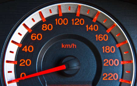 orange color of Speed meter in car